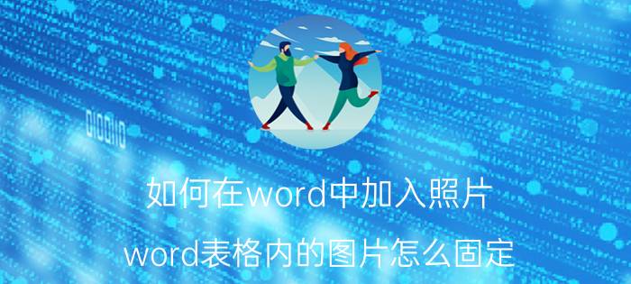 如何在word中加入照片 word表格内的图片怎么固定？